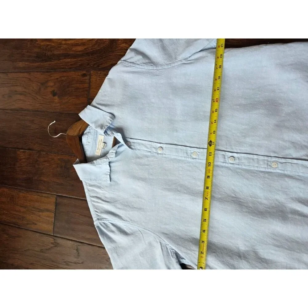 Banana Republic Mens Linen Blend Shirt Sky Blue Size M